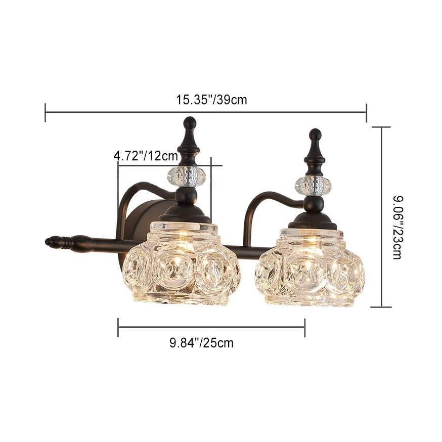 Contemporary Round Glass 4-Light Vanity Light