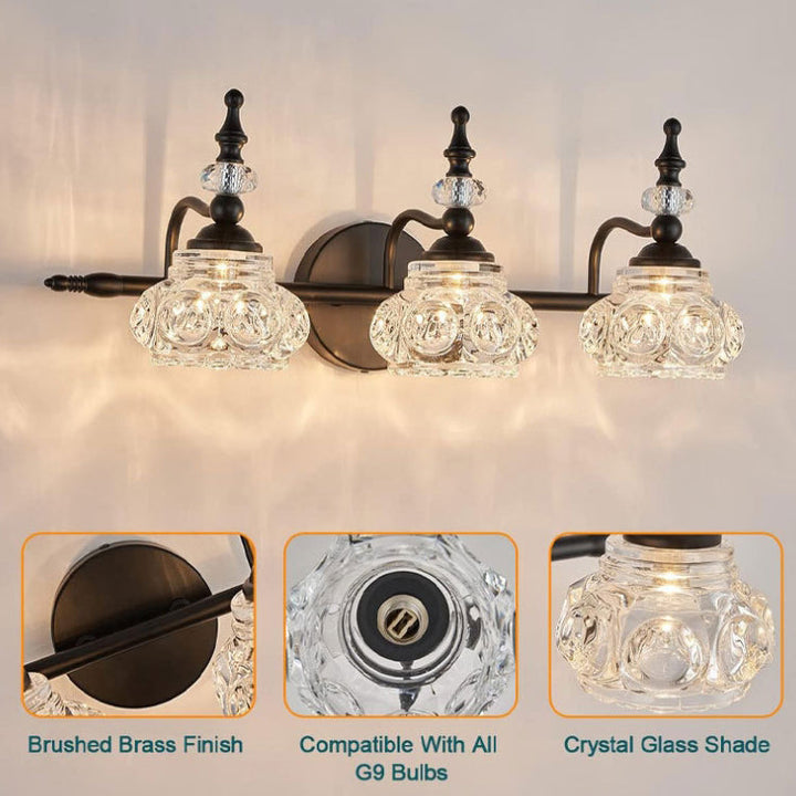 Contemporary Round Glass 4-Light Vanity Light