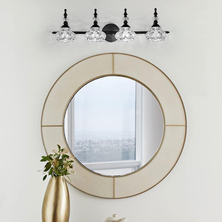 Contemporary Round Glass 4-Light Vanity Light