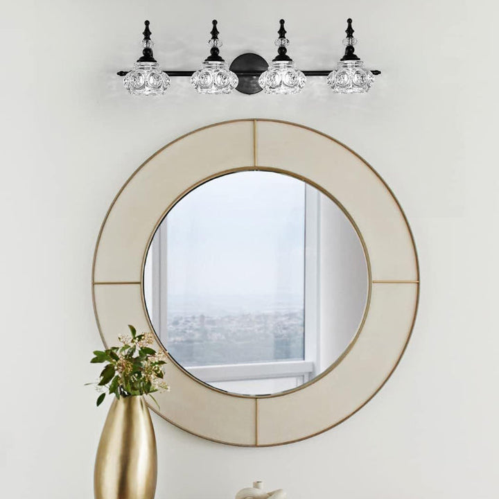 Contemporary Round Glass 4-Light Vanity Light