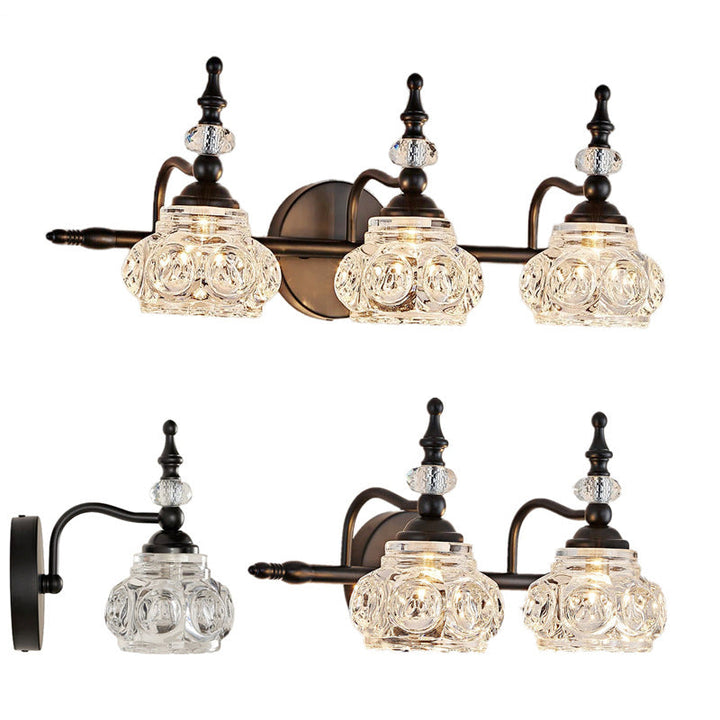 Contemporary Round Glass 4-Light Vanity Light