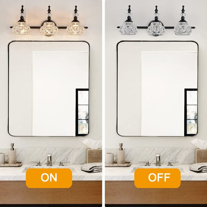 Contemporary Round Glass 4-Light Vanity Light