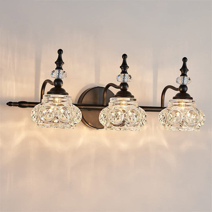 Contemporary Round Glass 4-Light Vanity Light