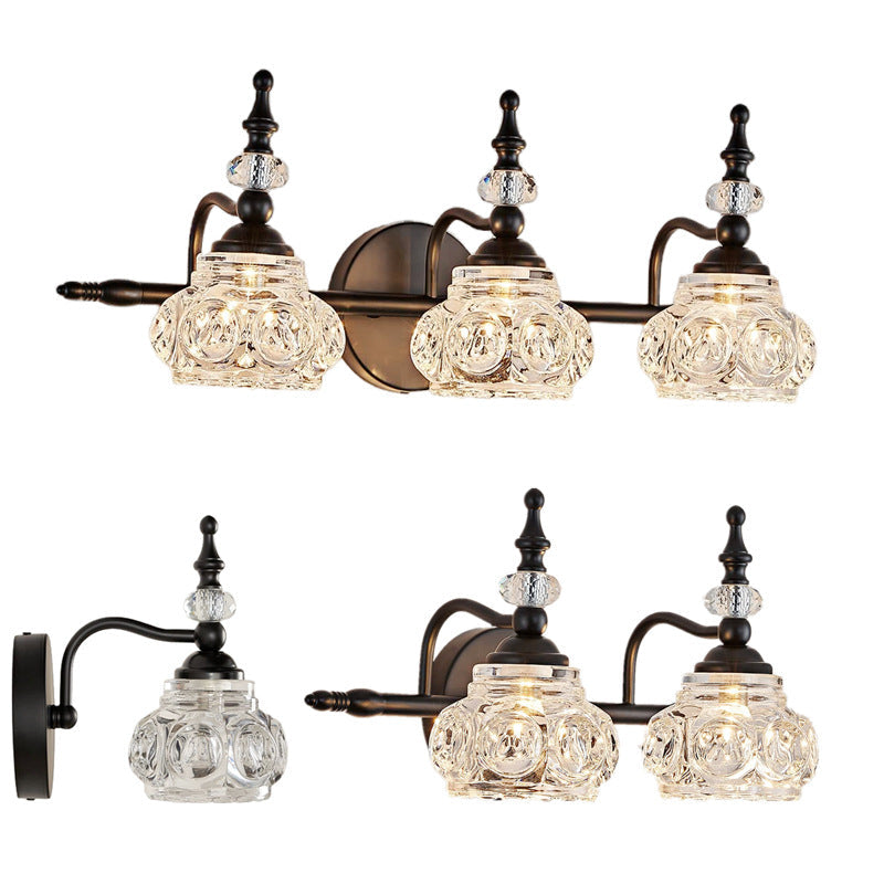 Contemporary Round Glass 4-Light Vanity Light