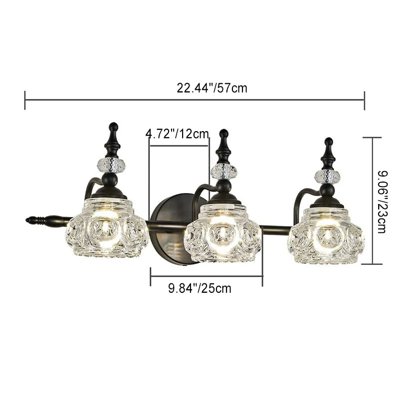 Contemporary Round Glass 4-Light Vanity Light