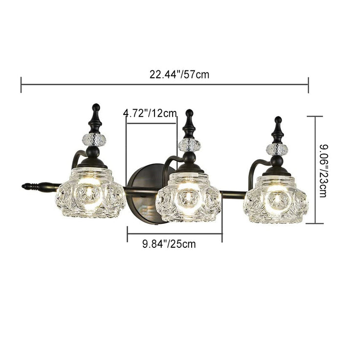 Contemporary Round Glass 4-Light Vanity Light