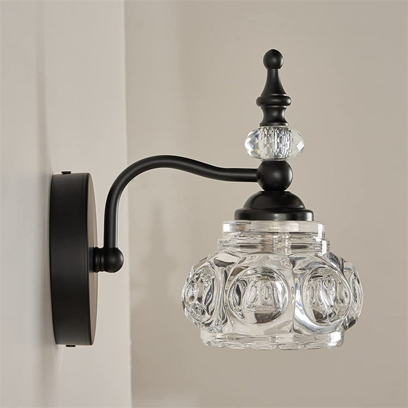 Contemporary Round Glass 4-Light Vanity Light