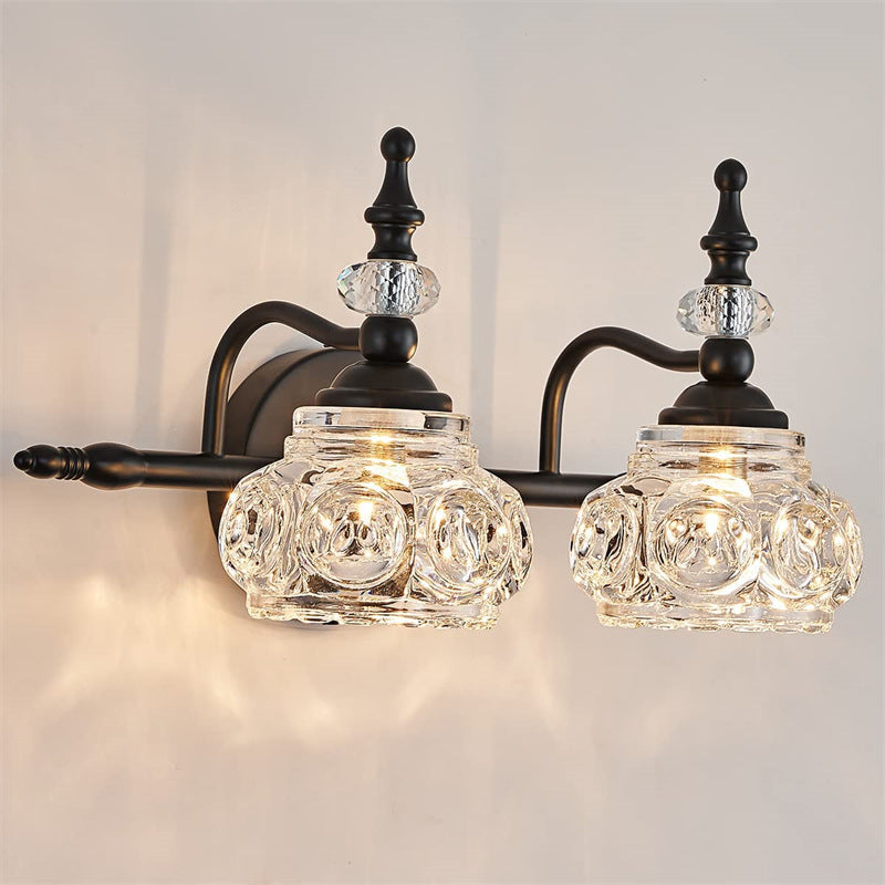 Contemporary Round Glass 4-Light Vanity Light