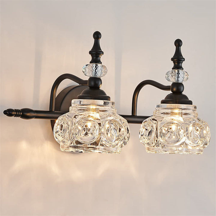 Contemporary Round Glass 4-Light Vanity Light