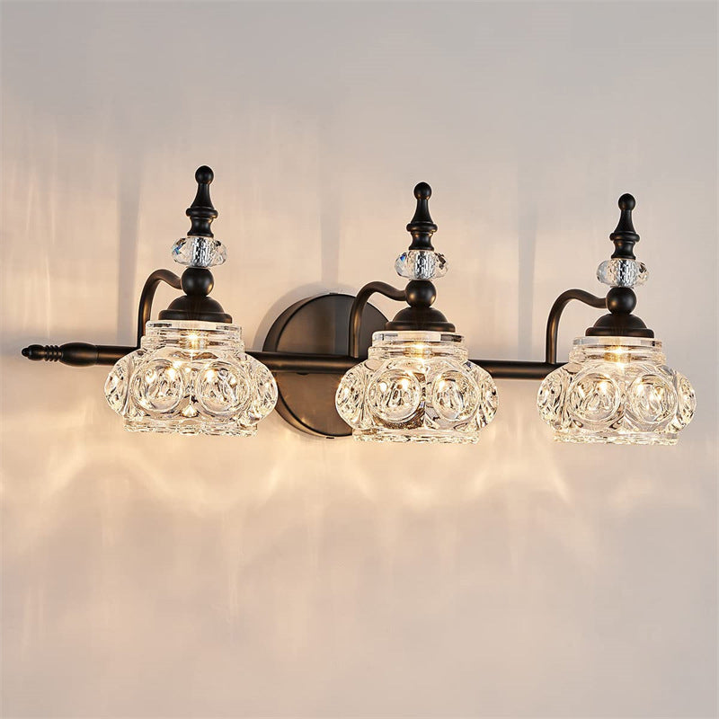 Contemporary Round Glass 4-Light Vanity Light