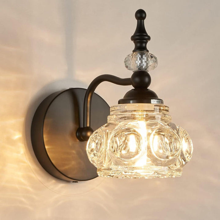 Contemporary Round Glass 4-Light Vanity Light