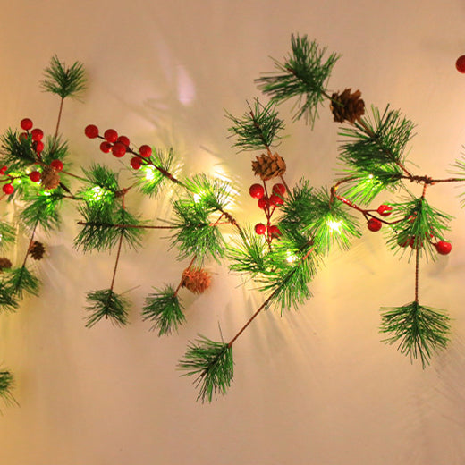 Copper Leaf Bell Christmas String Lights