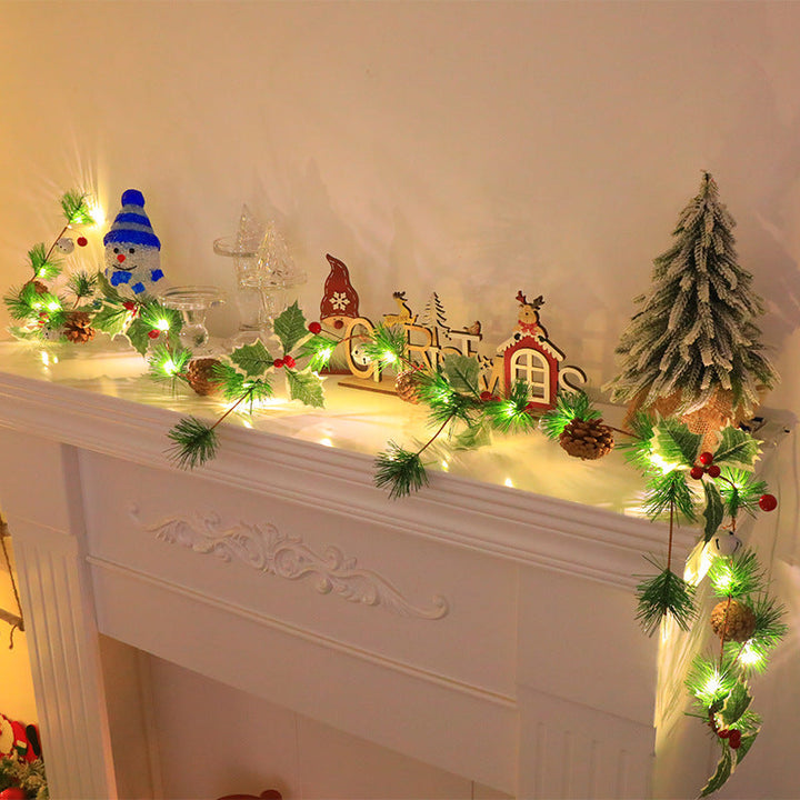 Copper Leaf Bell Christmas String Lights