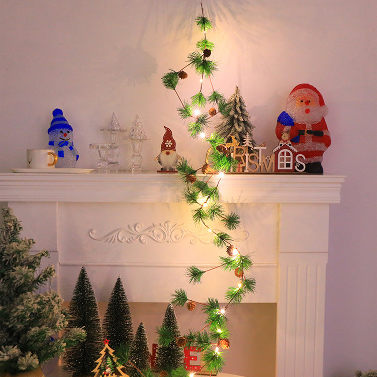 Copper Leaf Bell Christmas String Lights