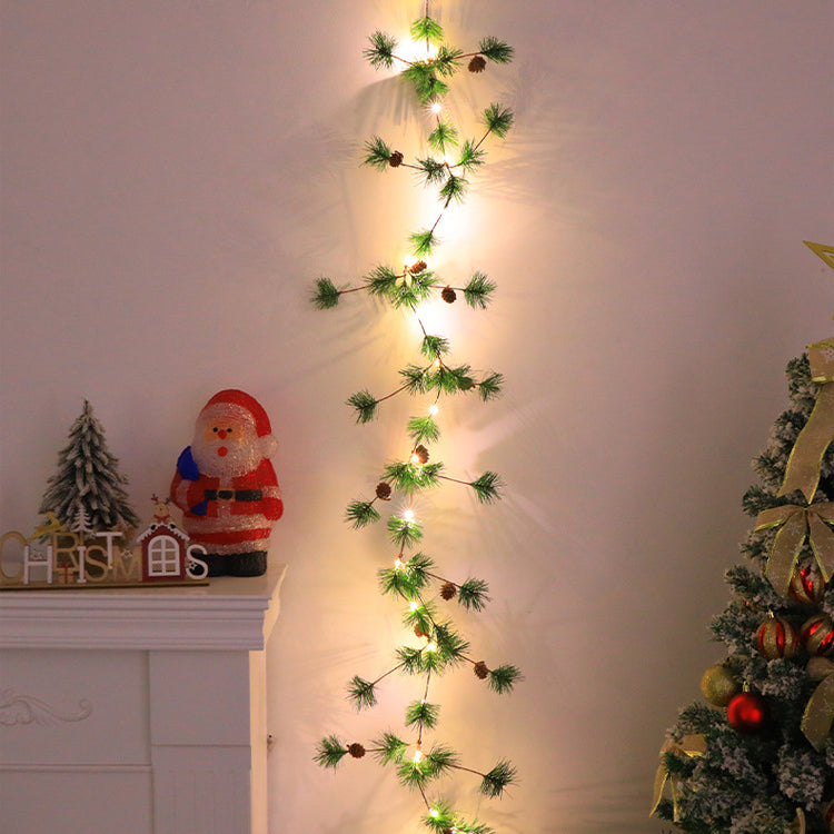 Copper Leaf Bell Christmas String Lights