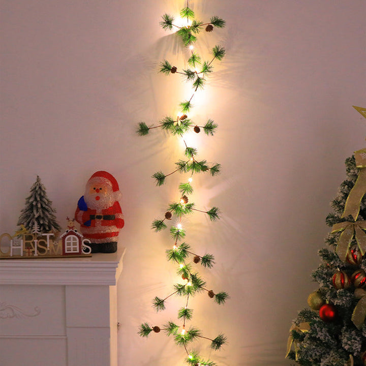 Copper Leaf Bell Christmas String Lights