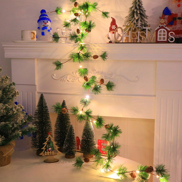 Copper Leaf Bell Christmas String Lights