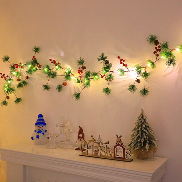 Copper Leaf Bell Christmas String Lights