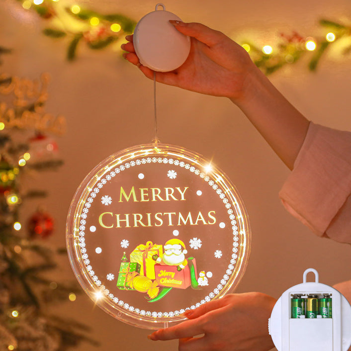 Painted Santa Bell Wall Sconce - Battery
