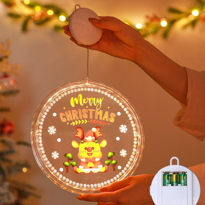 Painted Santa Bell Wall Sconce - Battery
