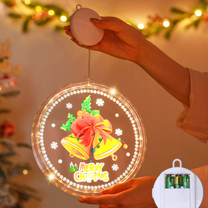Painted Santa Bell Wall Sconce - Battery