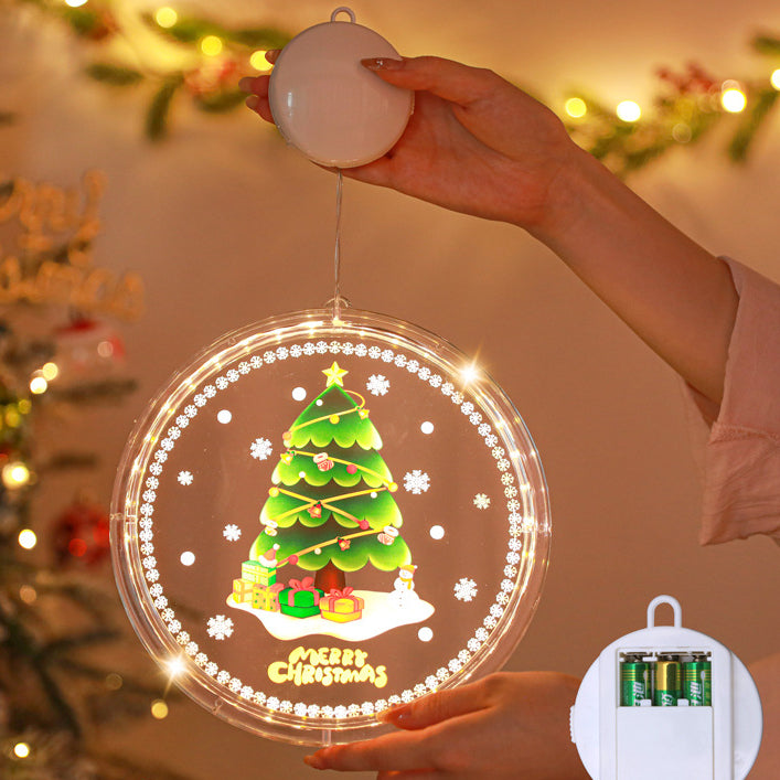 Painted Santa Bell Wall Sconce - Battery