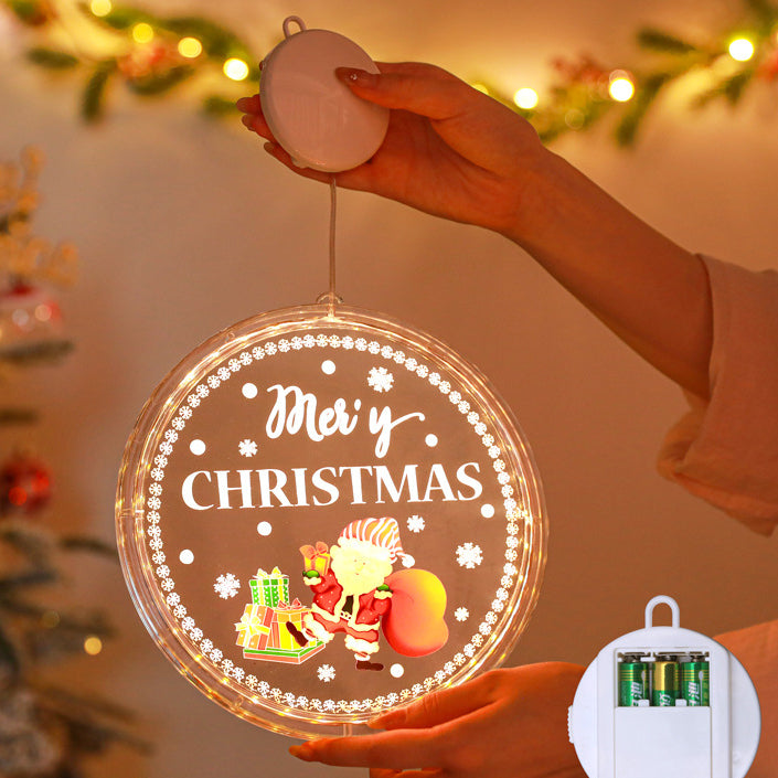 Painted Santa Bell Wall Sconce - Battery