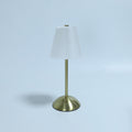 Contemporary Scandinavian Rechargeable Fabric Iron Pleated Cylinder LED Table Lamp For Bedside