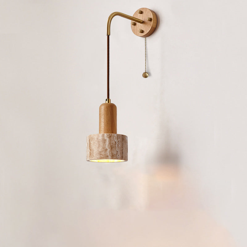 Traditional Cylinder Wood Wall Sconce