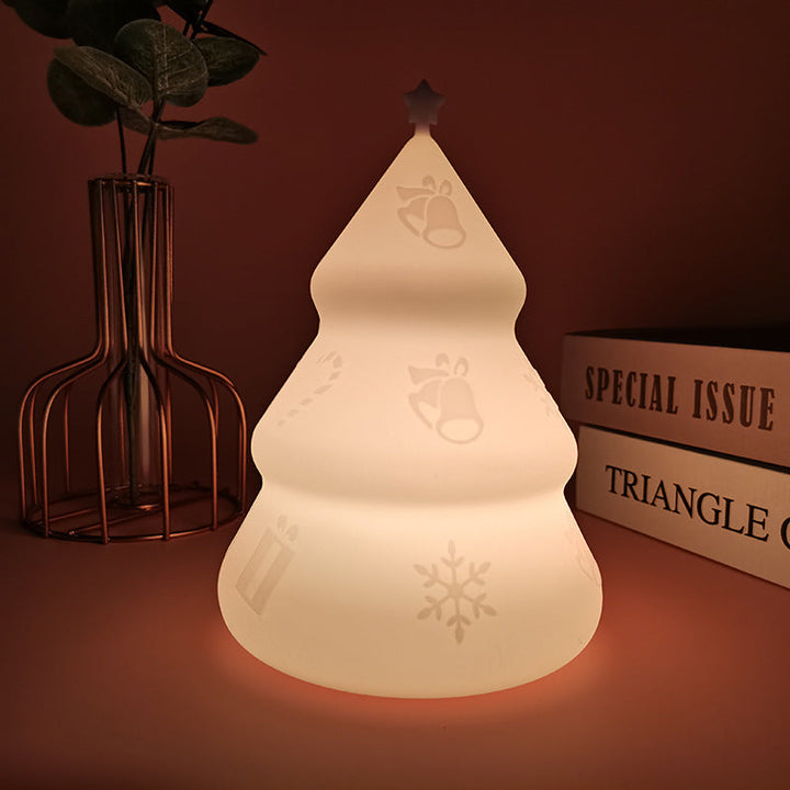 Rechargeable Bell Snow Tree LED Table Lamp