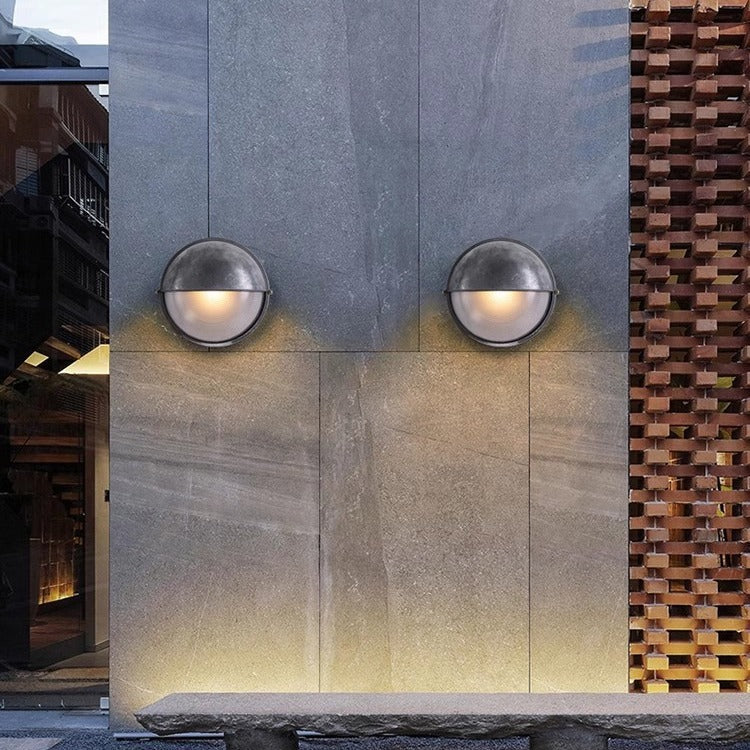 Contemporary Round Aluminum Waterproof Outdoor Wall Light
