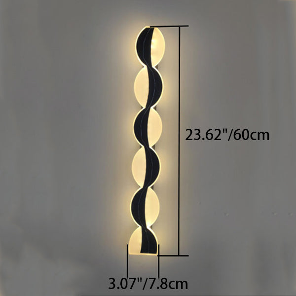 Modern Wave Aluminum Waterproof LED Wall Sconce