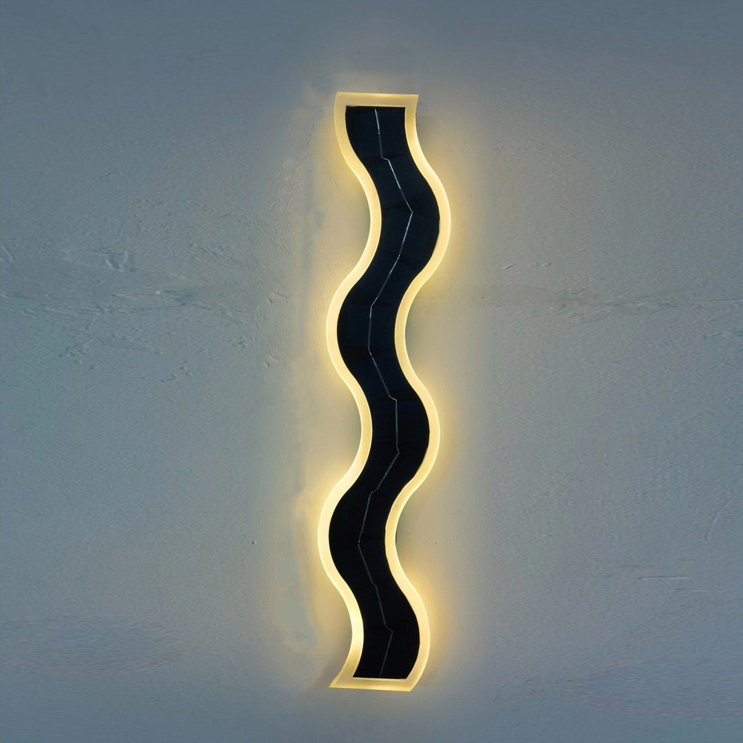 Modern Wave Aluminum Waterproof LED Wall Sconce