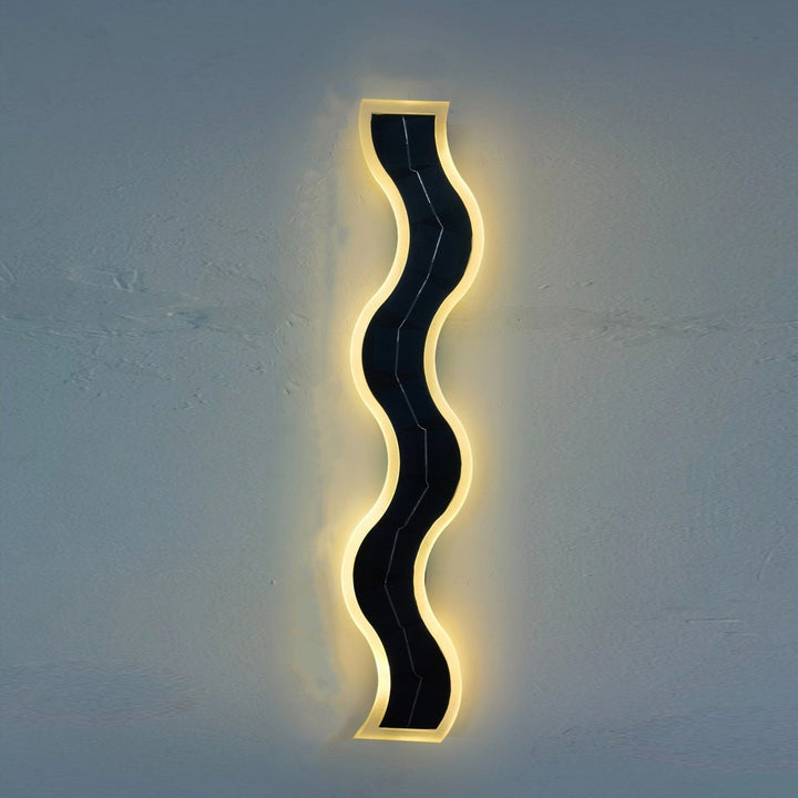 Modern Wave Aluminum Waterproof LED Wall Sconce
