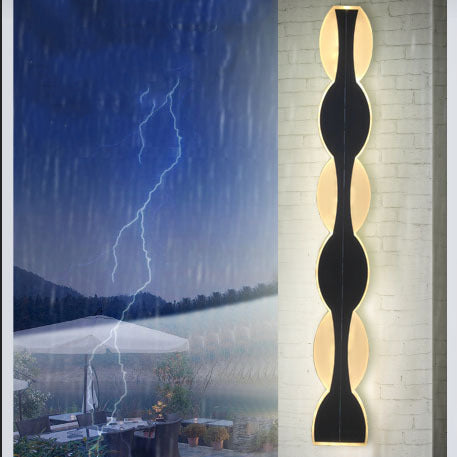 Modern Wave Aluminum Waterproof LED Wall Sconce