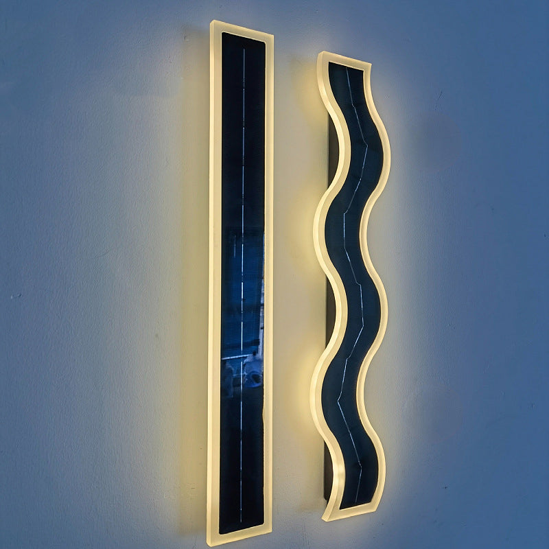 Modern Wave Aluminum Waterproof LED Wall Sconce