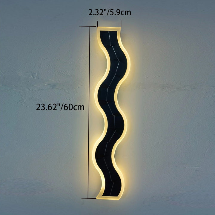 Modern Wave Aluminum Waterproof LED Wall Sconce