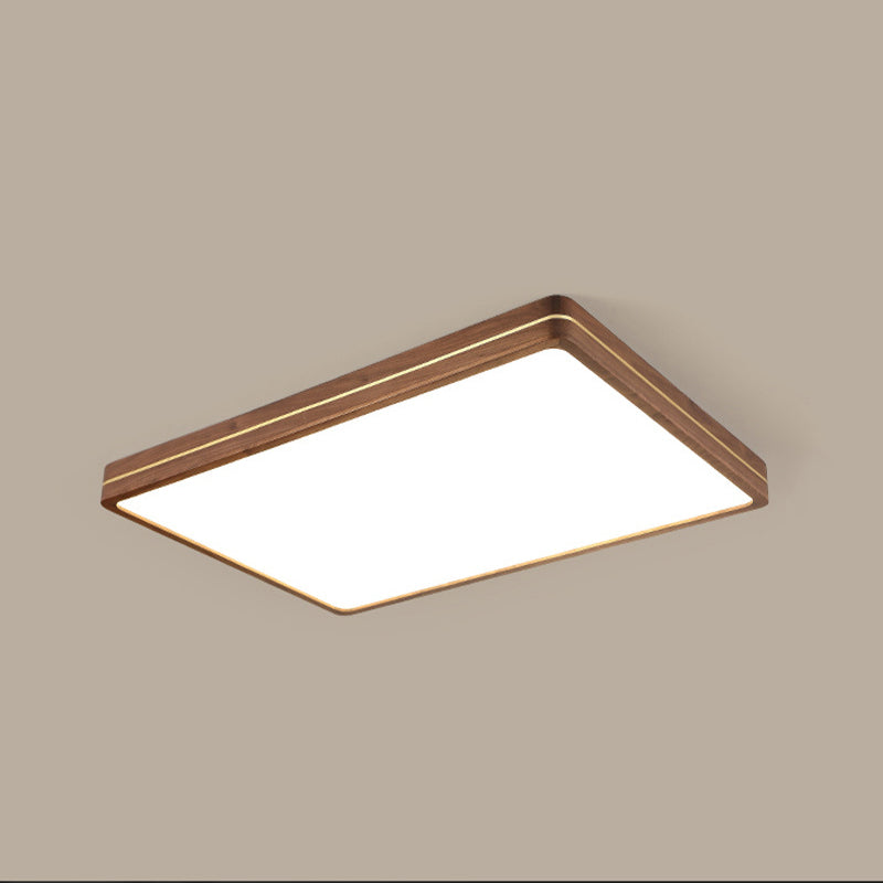 Modern Walnut LED Flush Mount Ceiling Light