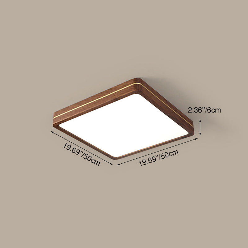 Modern Walnut LED Flush Mount Ceiling Light