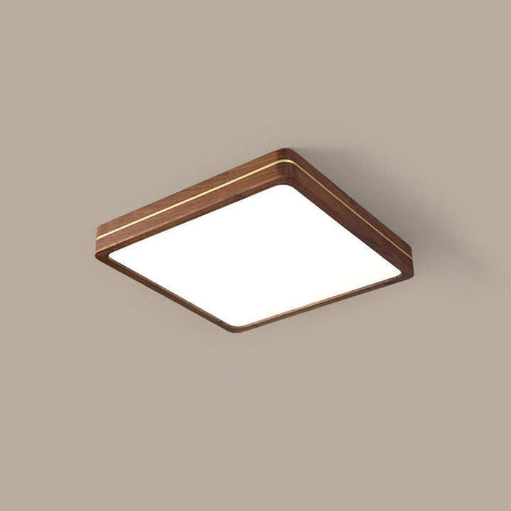 Modern Walnut LED Flush Mount Ceiling Light
