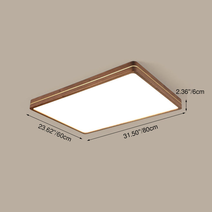 Modern Walnut LED Flush Mount Ceiling Light