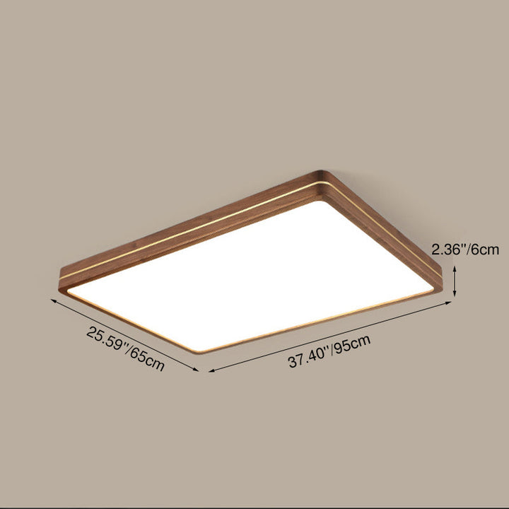 Modern Walnut LED Flush Mount Ceiling Light