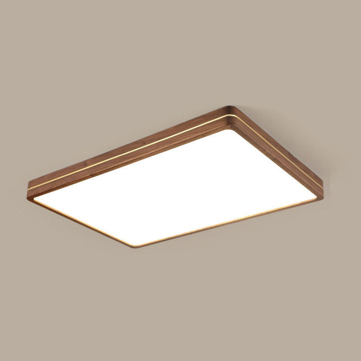 Modern Walnut LED Flush Mount Ceiling Light