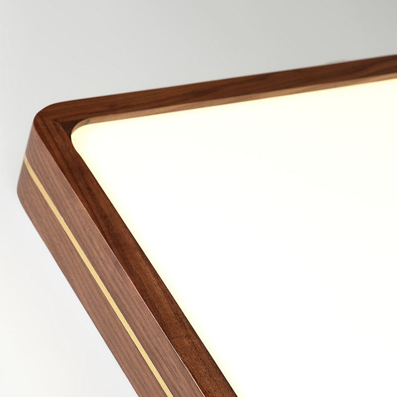 Modern Walnut LED Flush Mount Ceiling Light