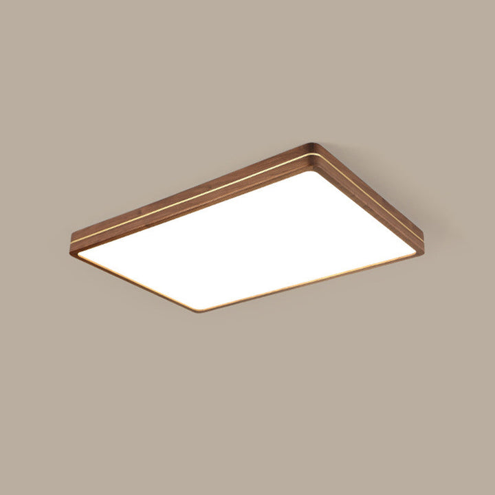 Modern Walnut LED Flush Mount Ceiling Light