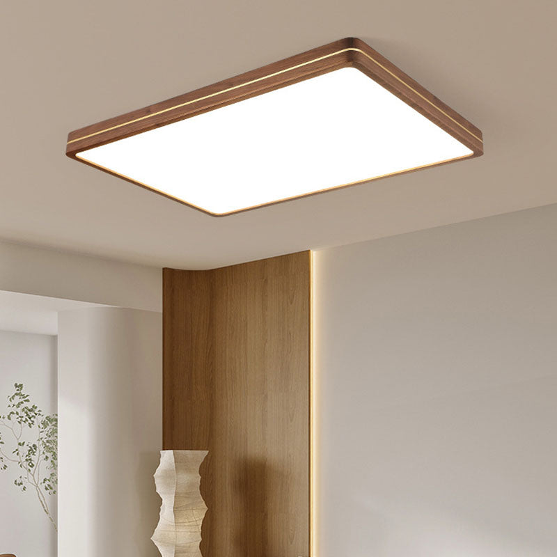 Modern Walnut LED Flush Mount Ceiling Light