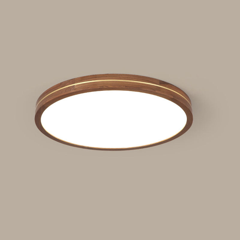 Modern Walnut LED Flush Mount Ceiling Light