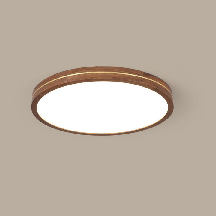 Modern Walnut LED Flush Mount Ceiling Light