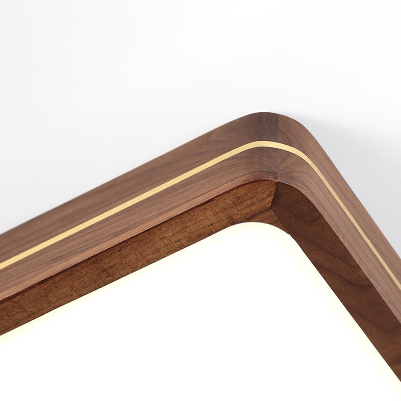 Modern Walnut LED Flush Mount Ceiling Light