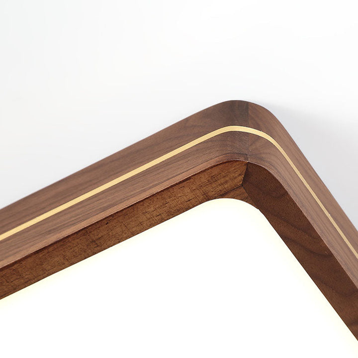 Modern Walnut LED Flush Mount Ceiling Light